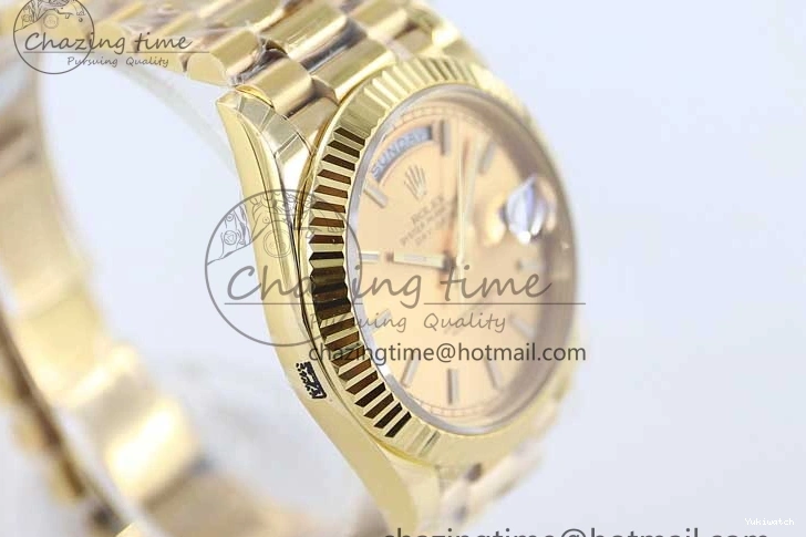 Dial YG Steel 40mm 1:1 Best TWF A2836 Crystal Date 904L YG Edition on Bracelet Day YG 0430